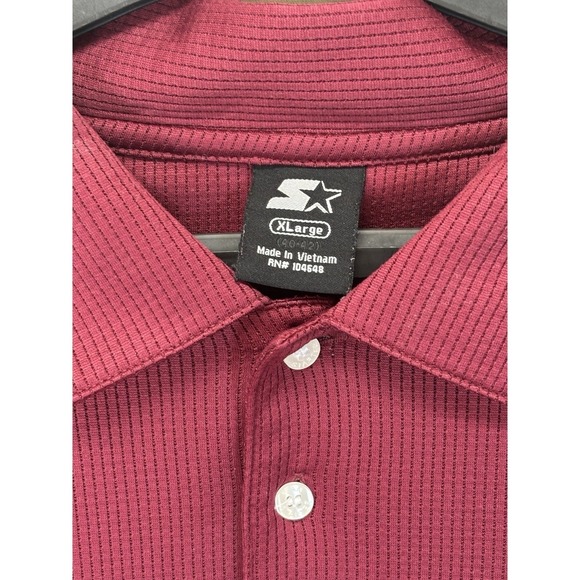 Starter Texas A&M Aggies Polo Shirt Mens XL Maroon Short Sleeve Textured Logo - Picture 5 of 16